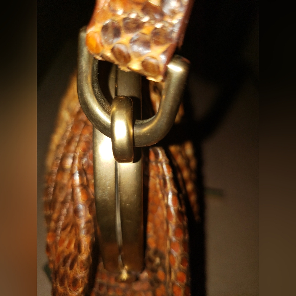 Super Rare Flawless. Donna Karan burnt orange python snakeskin mini bag - Picture 11 of 16